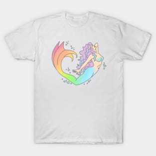 Mermaid rainbow feminist girly ariel tumblr ocean dolphin print T-Shirt